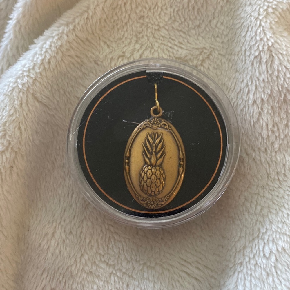 Alex & Ani Pineapple Chain Station Charm in Rafaelian Gold Finish